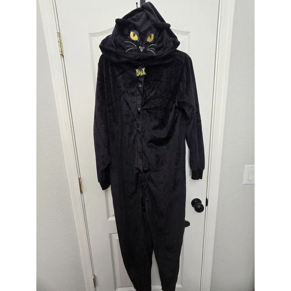 Disney Hocus Pocus Binx Black Cat Halloween Costume Suit Size Adult  S/M 4-8